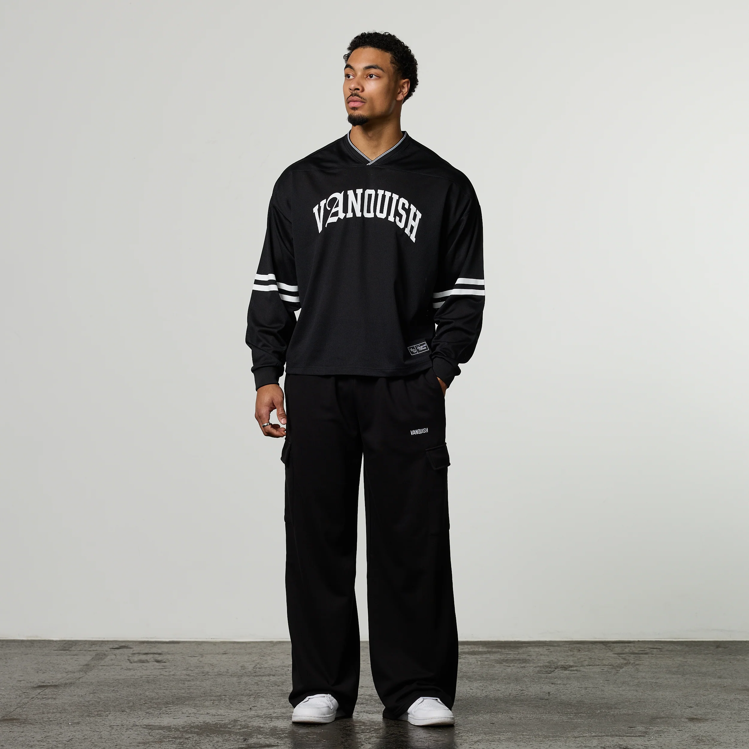 Varsity Black Oversized Boxy Hockey Jersey - Image 4