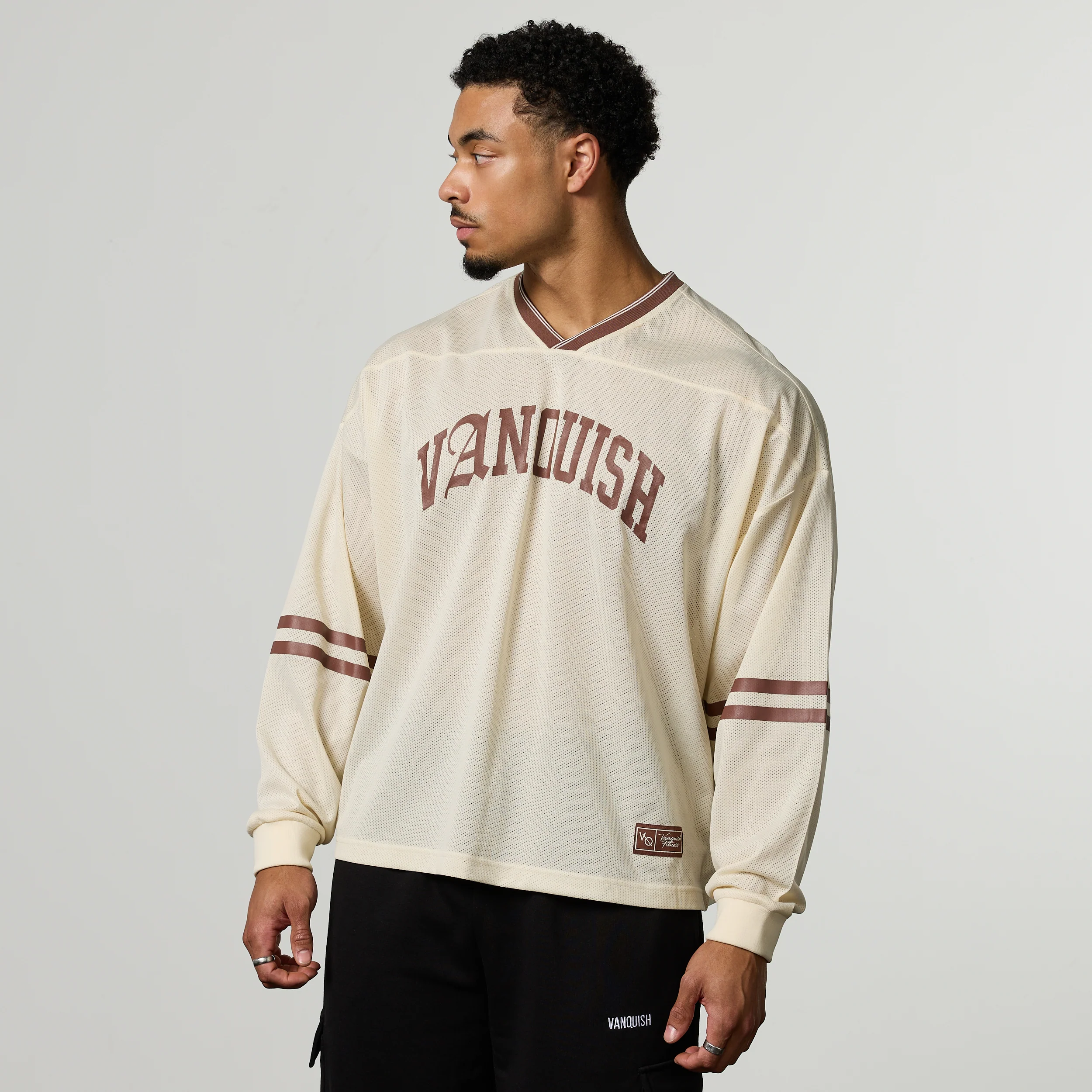 Varsity Off White Oversized Boxy Hockey Jersey - Image 2