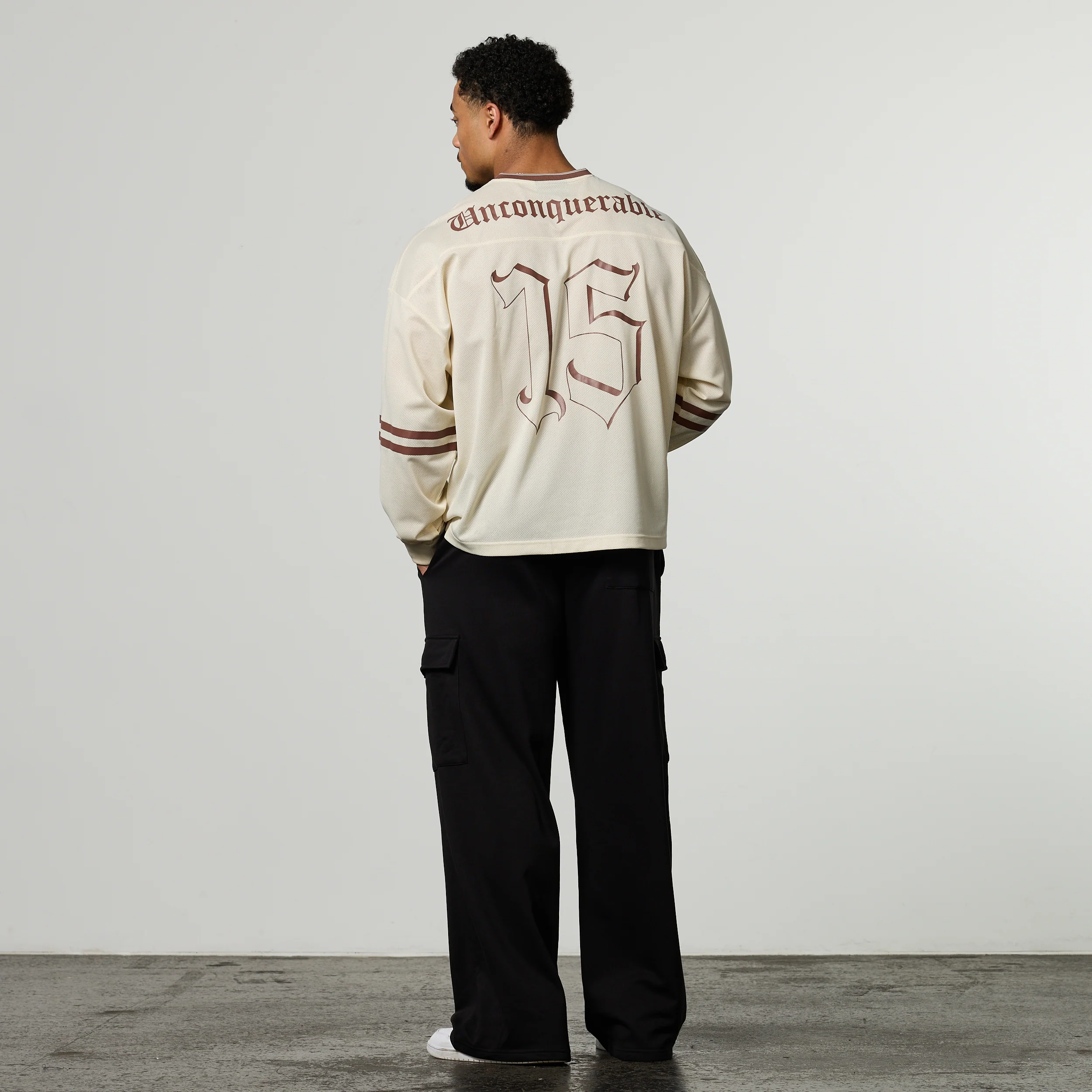 Varsity Off White Oversized Boxy Hockey Jersey - Image 4