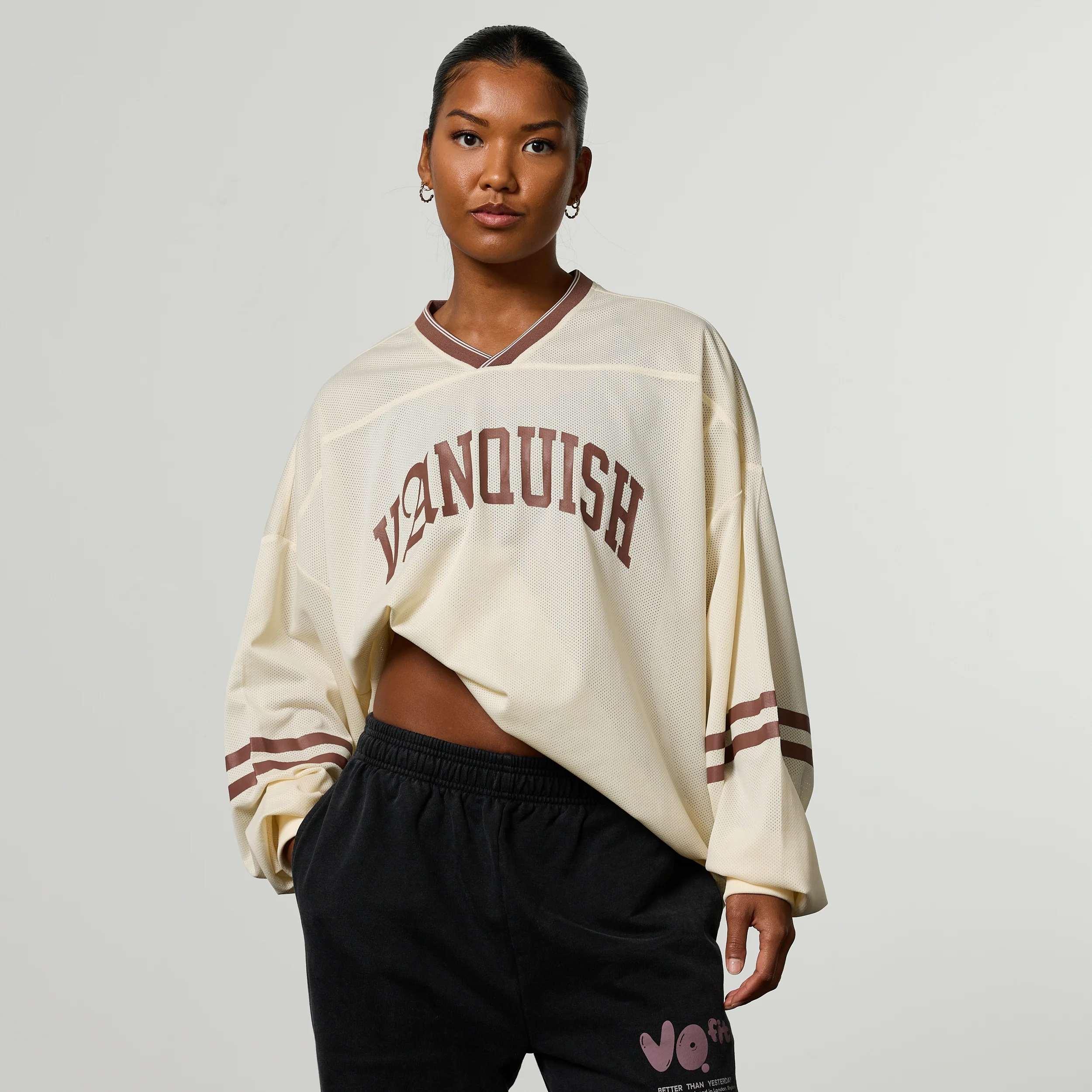 Varsity Off White Oversized Boxy Hockey Jersey - Image 6