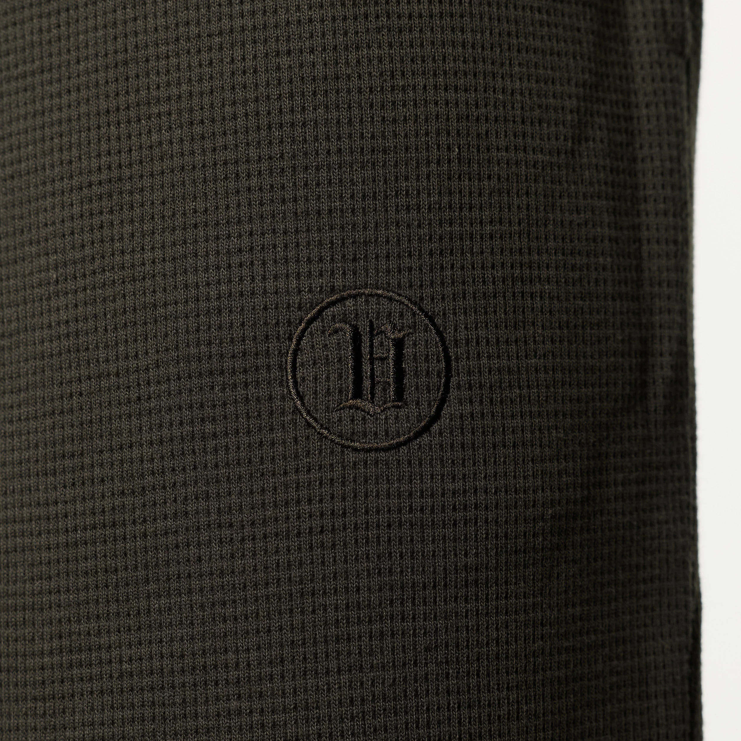 WAFFLE DARK KHAKI STRAIGHT LEG SWEATPANTS - Image 3