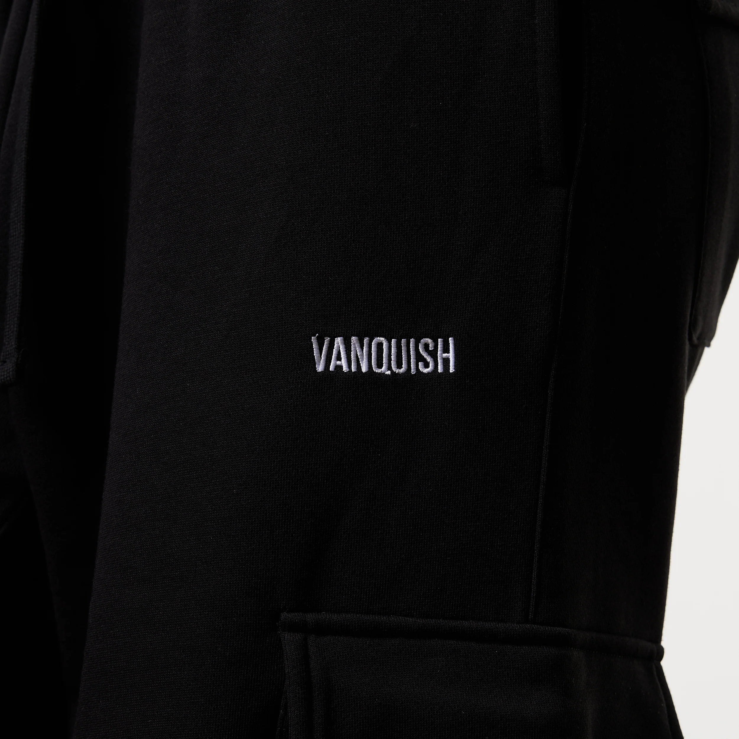 WOMENS ESSENTIAL BLACK CARGO STRAIGHT LEG SWEATPANTS - Image 3