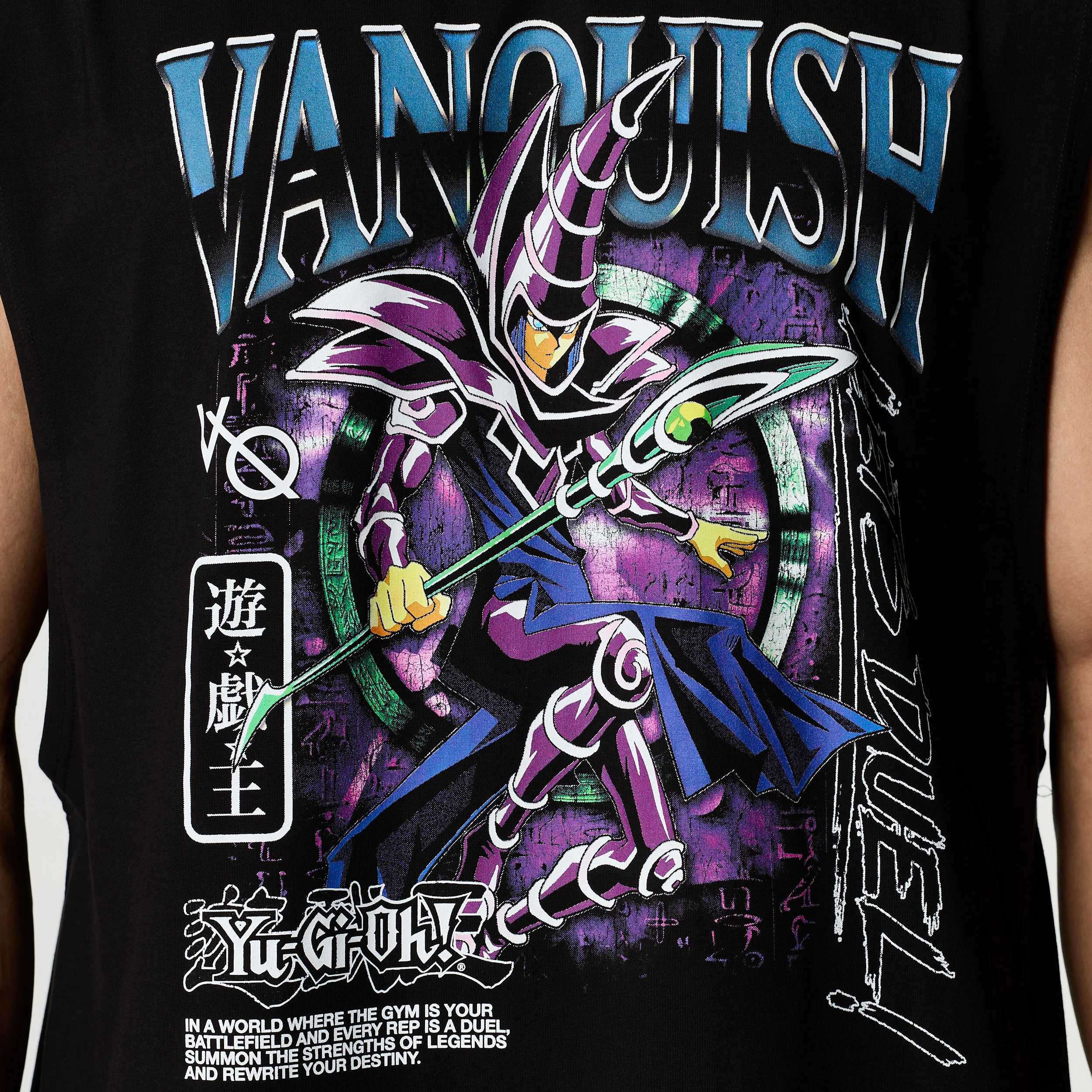 YU-GI-OH! DARK MAGICIAN BLACK BOXY SLEEVELESS T SHIRT - Image 3