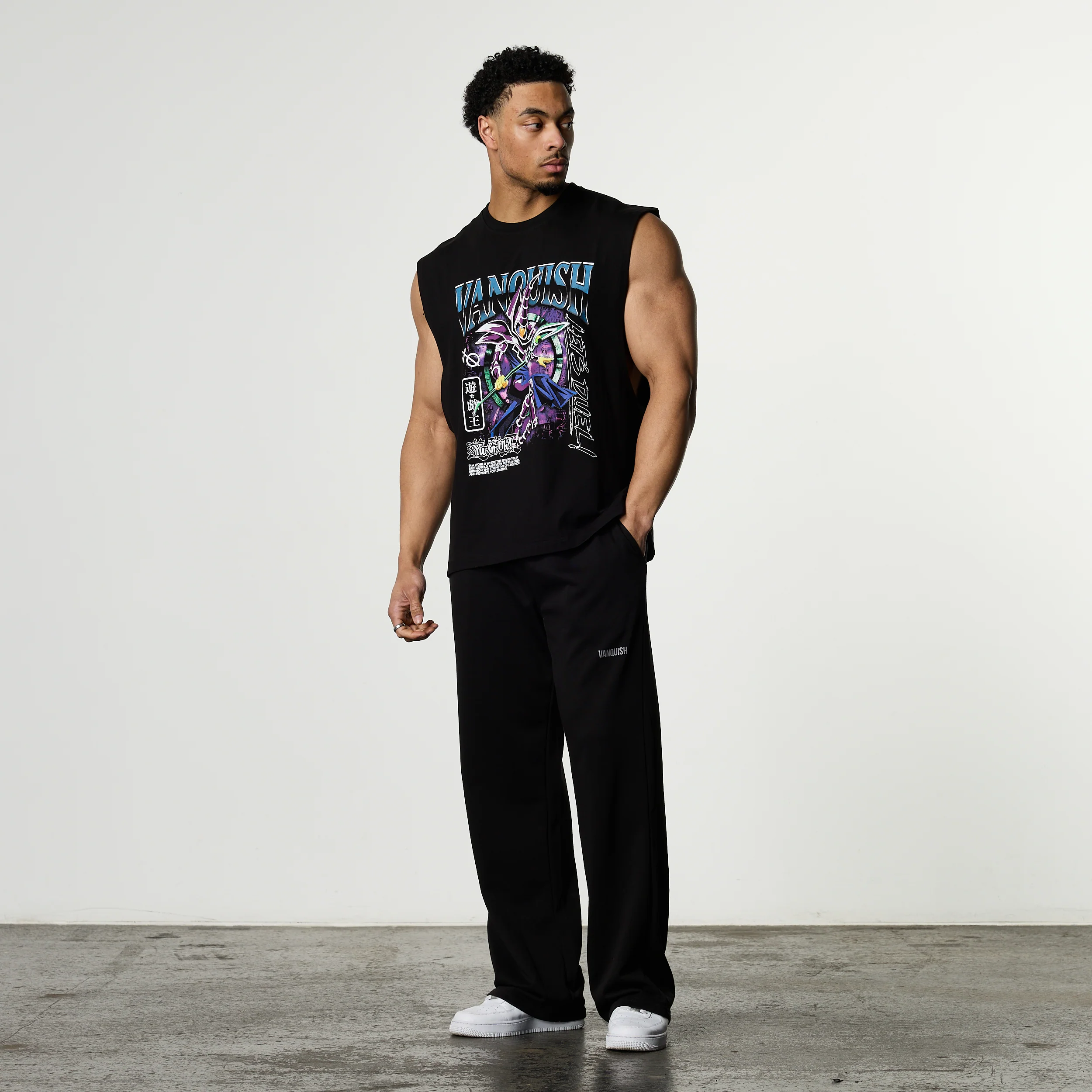 YU-GI-OH! DARK MAGICIAN BLACK BOXY SLEEVELESS T SHIRT - Image 4