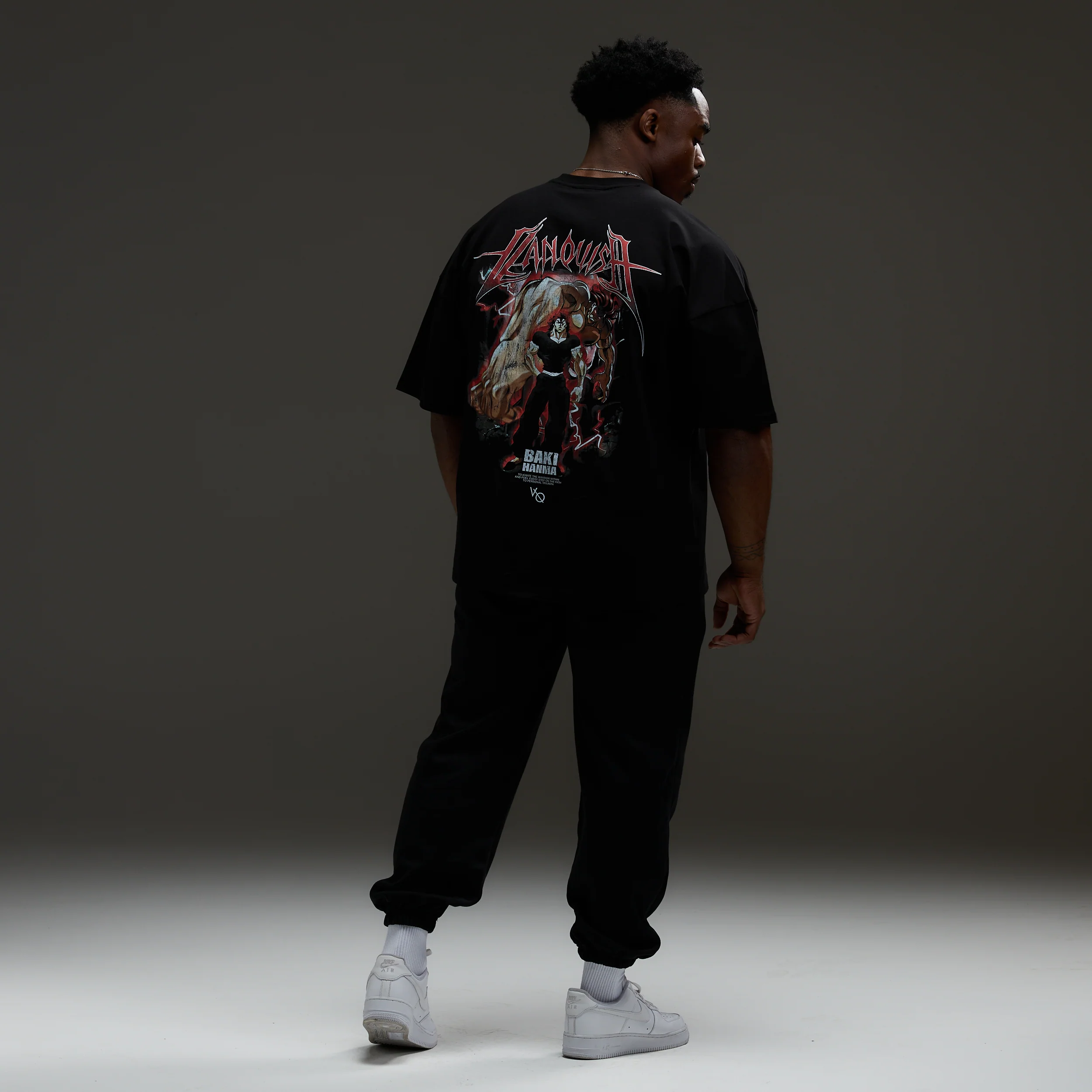 VQ x Baki: Black Yujiro Boxy Oversized T Shirt - Image 5
